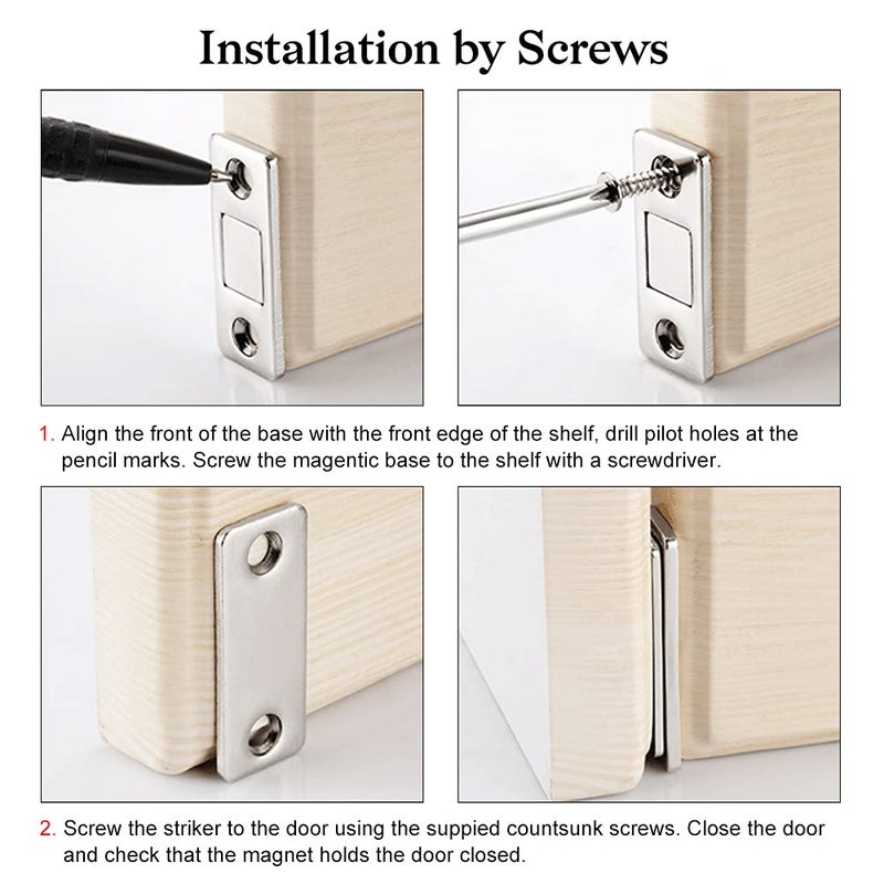 Jiayi Cabinet Magnetic Catch Jiayi 14 Pack Ultra Thin Cabinet Door Magnets Stick on Drawer Magnets Cabinet Latch Magnetic Closures for Cabinets Kitchen Closet Door Closing Magnetic Door Catch Closer - Image 5